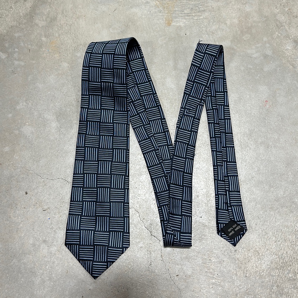 Weatherproof Brand Navy WLight Blue Stripes On Tie  C76
